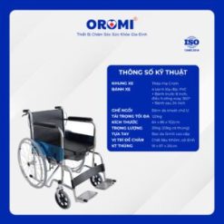 Alternative view of Xe Lăn Đa Năng Có Bô Vệ Sinh OROMI XL-958LC (Thép Mạ Crom)