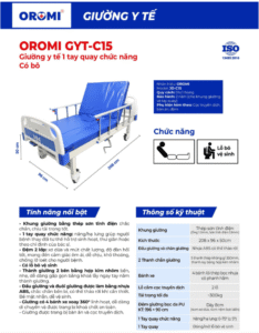 giường y tế 1 tay quay Oromi