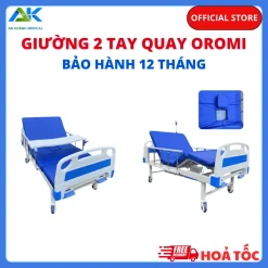 Giường Bệnh 2 Tay Quay Có Bô Oromi