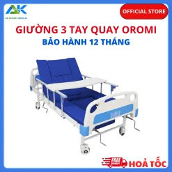 Giường y tế 3 tay quay có bô Oromi