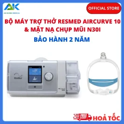 Bộ máy trợ thở Resmed Aircurve 10 Vauto kèm mặt nạ chụp mũi N30i