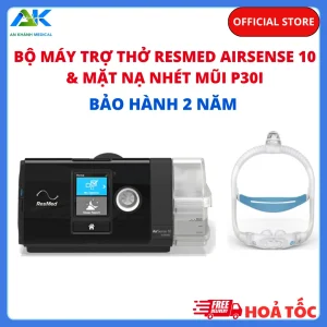 Bộ máy trợ thở Resmed Lumis 150 kèm mặt nạ nhét mũi P30i Máy trợ thở ResMed Airsense 10 Autoset kèm mặt nạ nhét mũi P30i