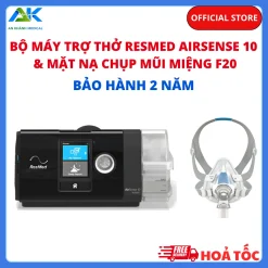 Máy trợ thở ResMed Airsense 10 Autoset kèm mặt nạ mũi miệng F20