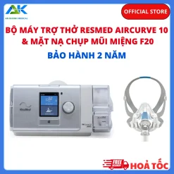 Bộ máy trợ thở ResMed Aircurve 10 Vauto kèm mặt nạ mũi miệng F20