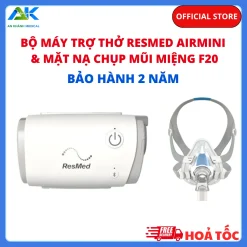 Bộ máy trợ thở ResMed Airmini kèm mặt nạ mũi miệng F20