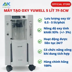 Máy Tạo Oxy Yuwell 7F-5CW Chính Hãng - Bảo Hành 18 Tháng May tao oxy Yuwell 7F 5CW