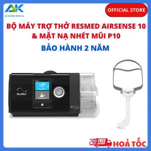 Máy trợ thở ResMed Airsense 10 Autoset kèm mặt nạ nhét mũi P10 Máy trợ thở ResMed Airsense 10 Autoset kèm mặt nạ nhét mũi P10
