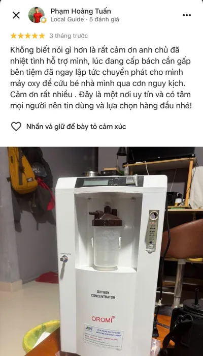 Danh gia khach hang ve may tao oxy Oromi 4