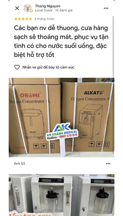 Danh gia khach hang ve may tao oxy Oromi 6