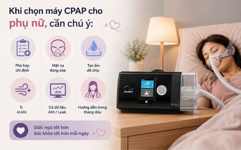 May CPAP ResMed co phu hop voi phu nu khong