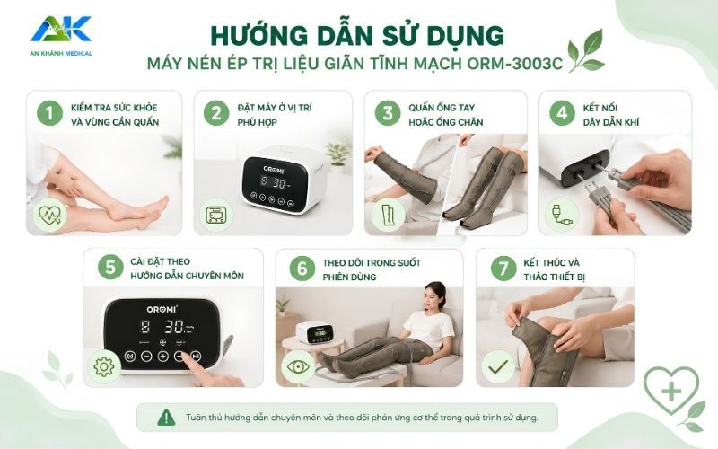 Huong dan su dung may nen ep tri lieu gian tinh mach ORM 3003C