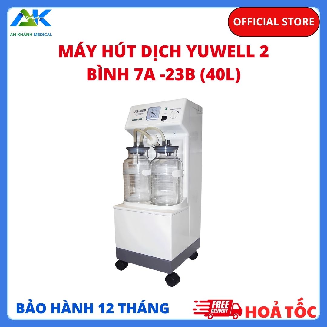 Máy Hút Dịch Yuwell 2 Bình 7A-23B (40L) - Bảo Hành 12 Tháng Máy Hút Dịch Yuwell 2 Bình 7A-23B (40L) - Bảo Hành 12 Tháng - Ảnh 2