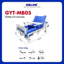 Alternative view of Giường Bệnh Nhân OROMI GYT-MB05 4 Tay Quay, BH 12 Tháng