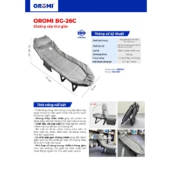 Alternative view of Giường Xếp Thư Giãn Gấp Gọn BG-26C – Đệm Dày, Tải 150kg, BH 1 Năm
