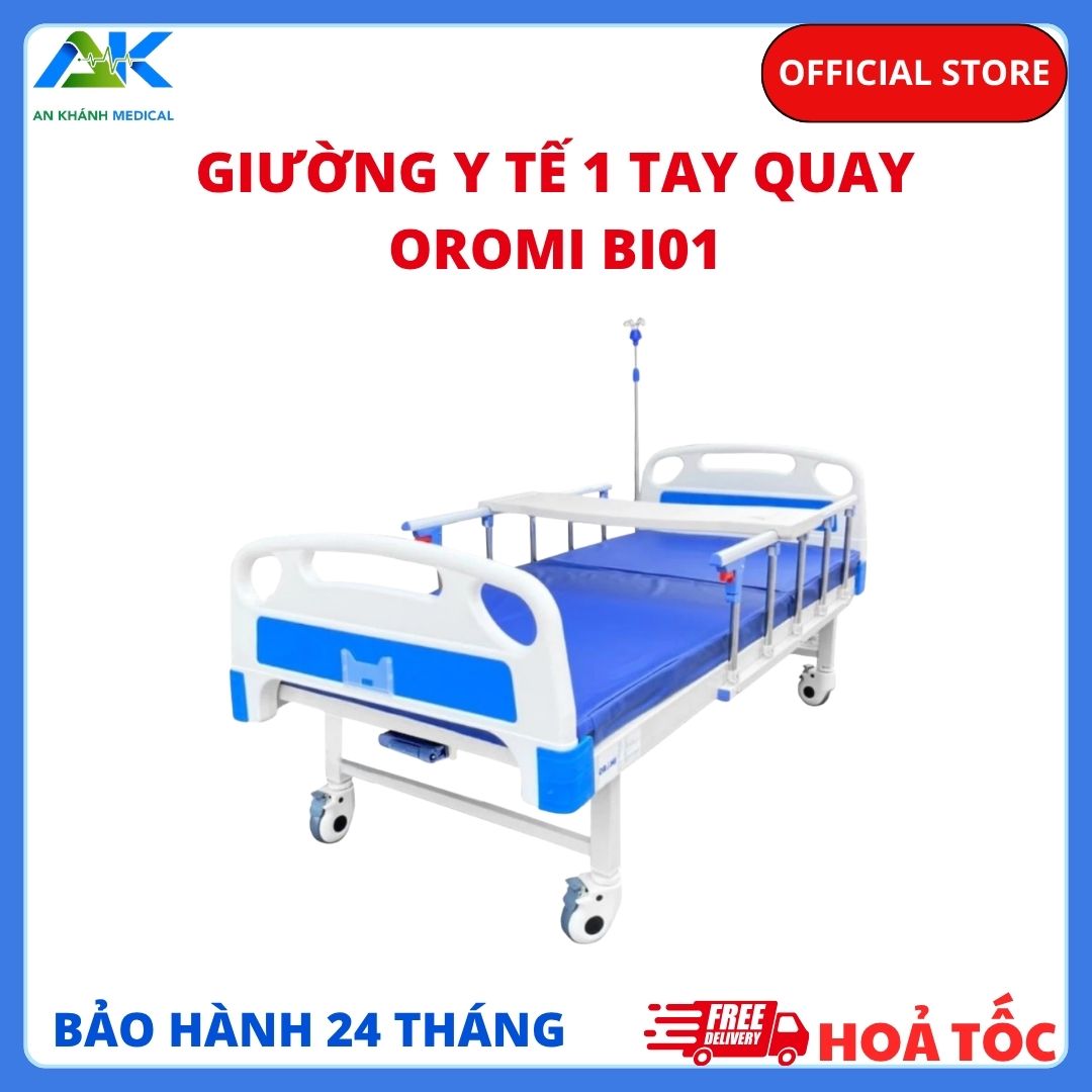 Giường Y Tế 1 Tay Quay OROMI BI01 Tải 250kg, BH 2 Năm Giường Y Tế 1 Tay Quay OROMI BI01 Tải 250kg, BH 2 Năm