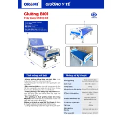 Giường Y Tế 1 Tay Quay OROMI BI01 Tải 250kg, BH 2 Năm Giuong Y Te 1 Tay Quay OROMI BI01