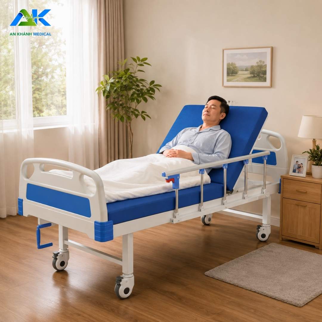 Giường Y Tế 1 Tay Quay OROMI BI01 Tải 250kg, BH 2 Năm Cửa Hàng Giường Y Tế TPHCM