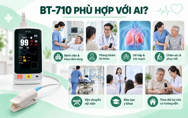 May do SpO₂ cam tay Bistos BT 710 phu hop voi ai