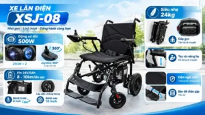 Xe lăn điện có tay vịn gọn nhẹ XSJ-08