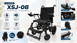 Xe lăn điện gọn nhẹ XSJ-08 có tay vịn
