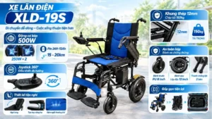 Xe lăn điện hỗ trợ di chuyển Oromi XLD-19S