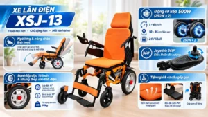 Xe lăn điện ngả lưng nâng chân cho người già XSJ-13