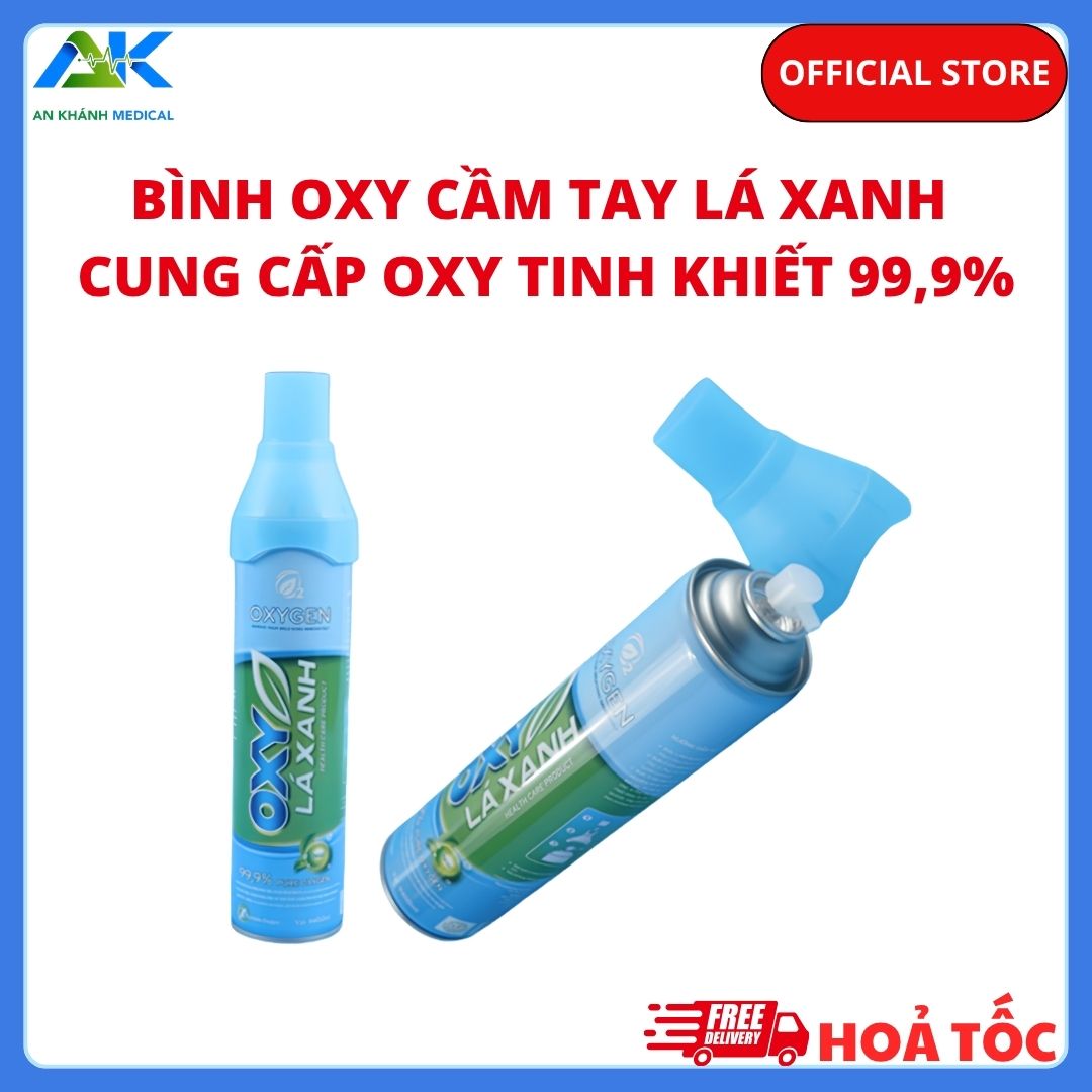 Bình Oxy Cầm Tay Lá Xanh Cung Cấp Oxy Tinh Khiết 99,9% Bình Oxy Cầm Tay Lá Xanh Cung Cấp Oxy Tinh Khiết 99,9%