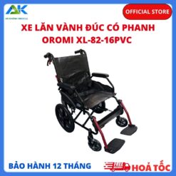 Xe Lăn Vành Đúc Có Phanh OROMI XL-82-16PVC – BH 1 Năm