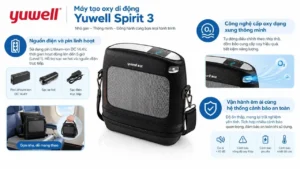 Máy tạo oxy Yuwell Spirit 3 nhỏ gọn dễ xách tay